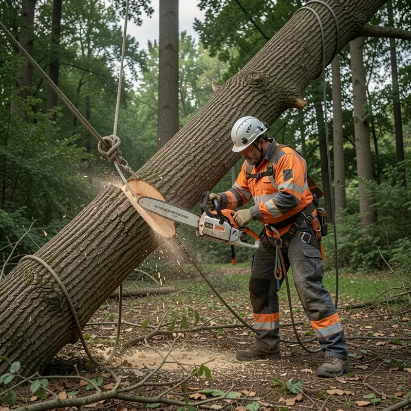 Abattage d'un arbre penché : méthodes, coûts et sécurité en 2026